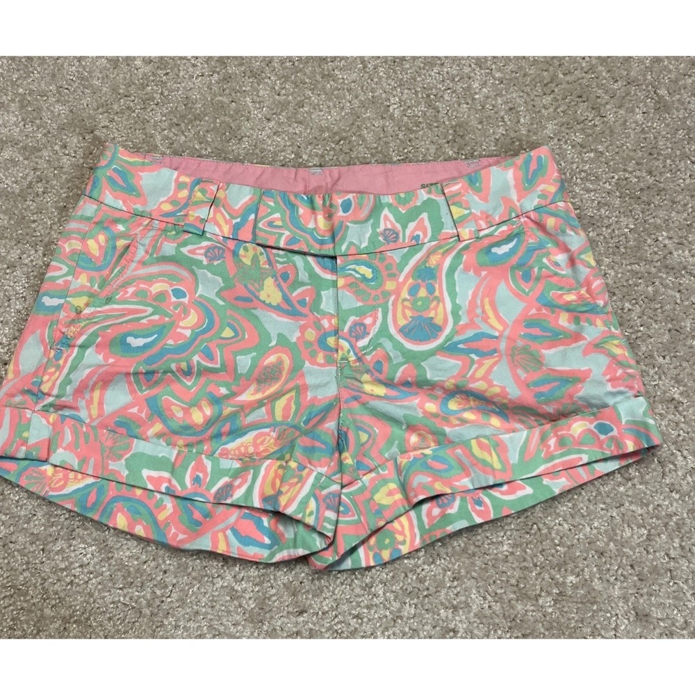 Lilly Pulitzer Barclay Shorts Size 4 Sandbar Blue Make a Splash 3" Inseam